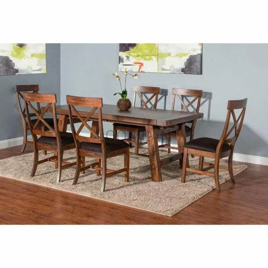 72 -106" Rustic Solid Wood Extendable Dining Table with 2 Leaves Dining Tables Sideboards and Things By Sunny D