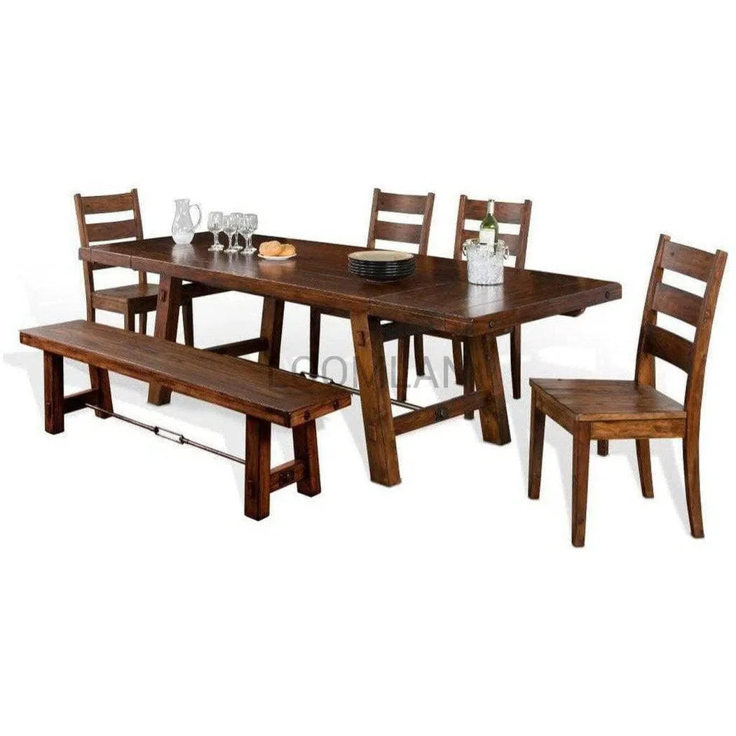 72 -106" Rustic Solid Wood Extendable Dining Table with 2 Leaves Dining Tables Sideboards and Things By Sunny D