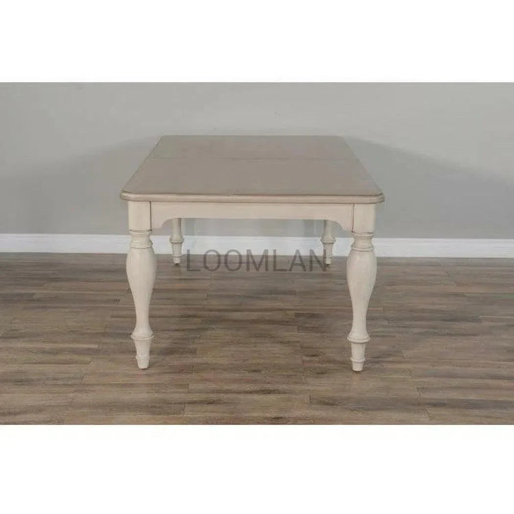 72-90" Off White Extendable Dining Table with Extension Leaf Dining Tables Sideboards and Things By Sunny D