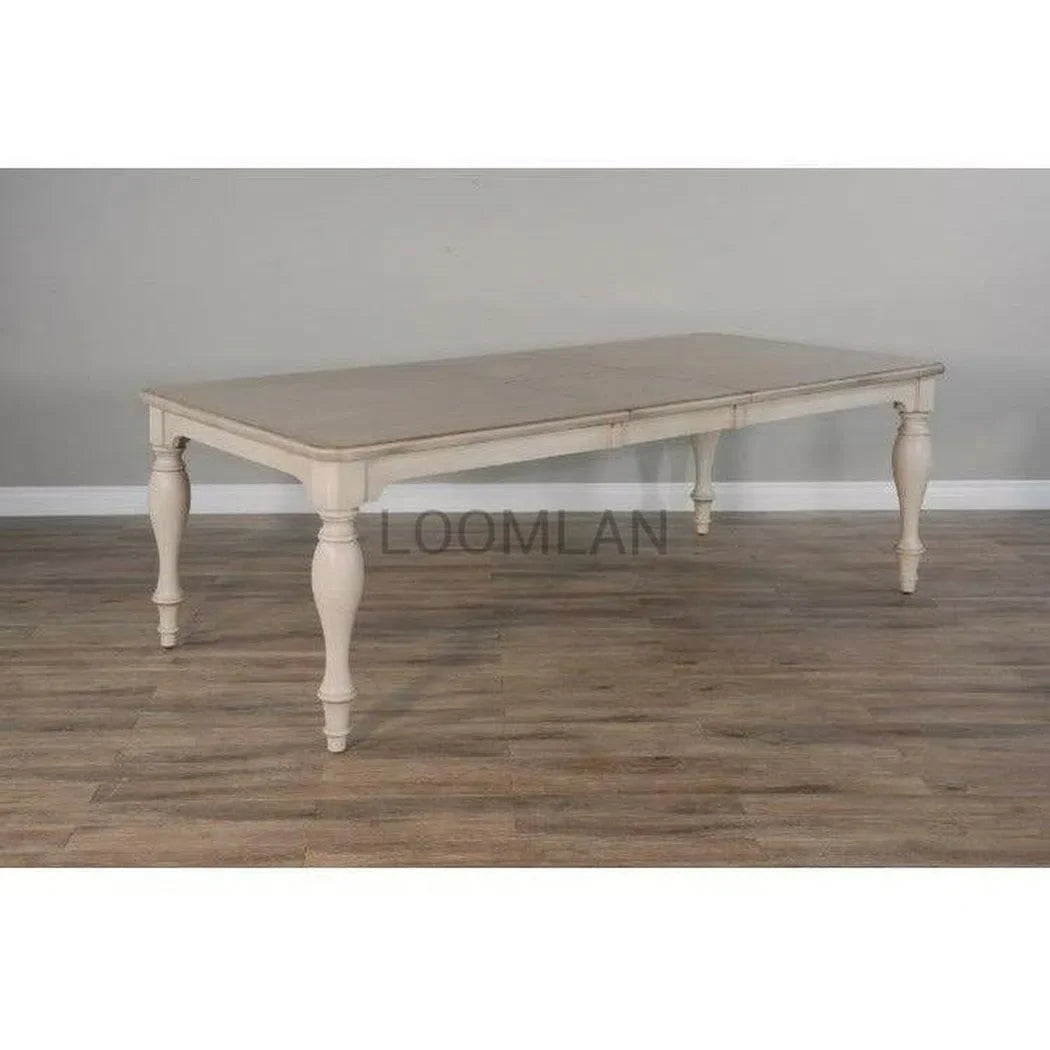 72-90" Off White Extendable Dining Table with Extension Leaf Dining Tables Sideboards and Things By Sunny D