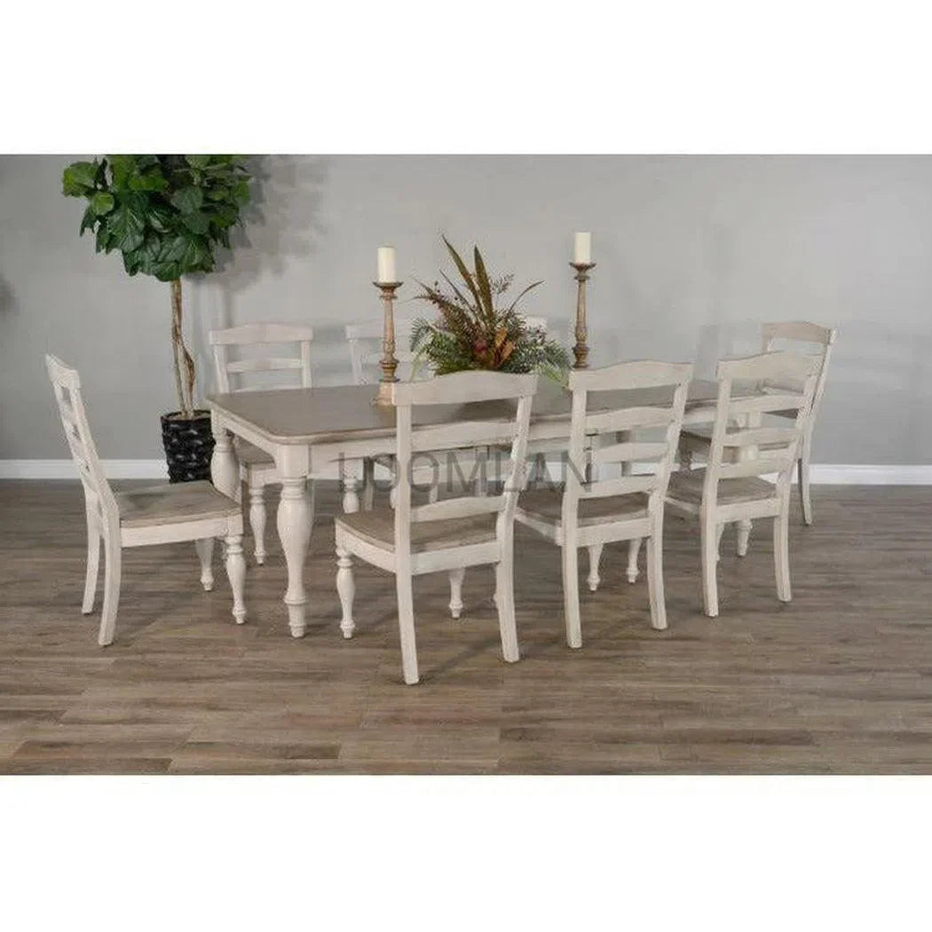 72-90" Off White Extendable Dining Table with Extension Leaf Dining Tables Sideboards and Things By Sunny D