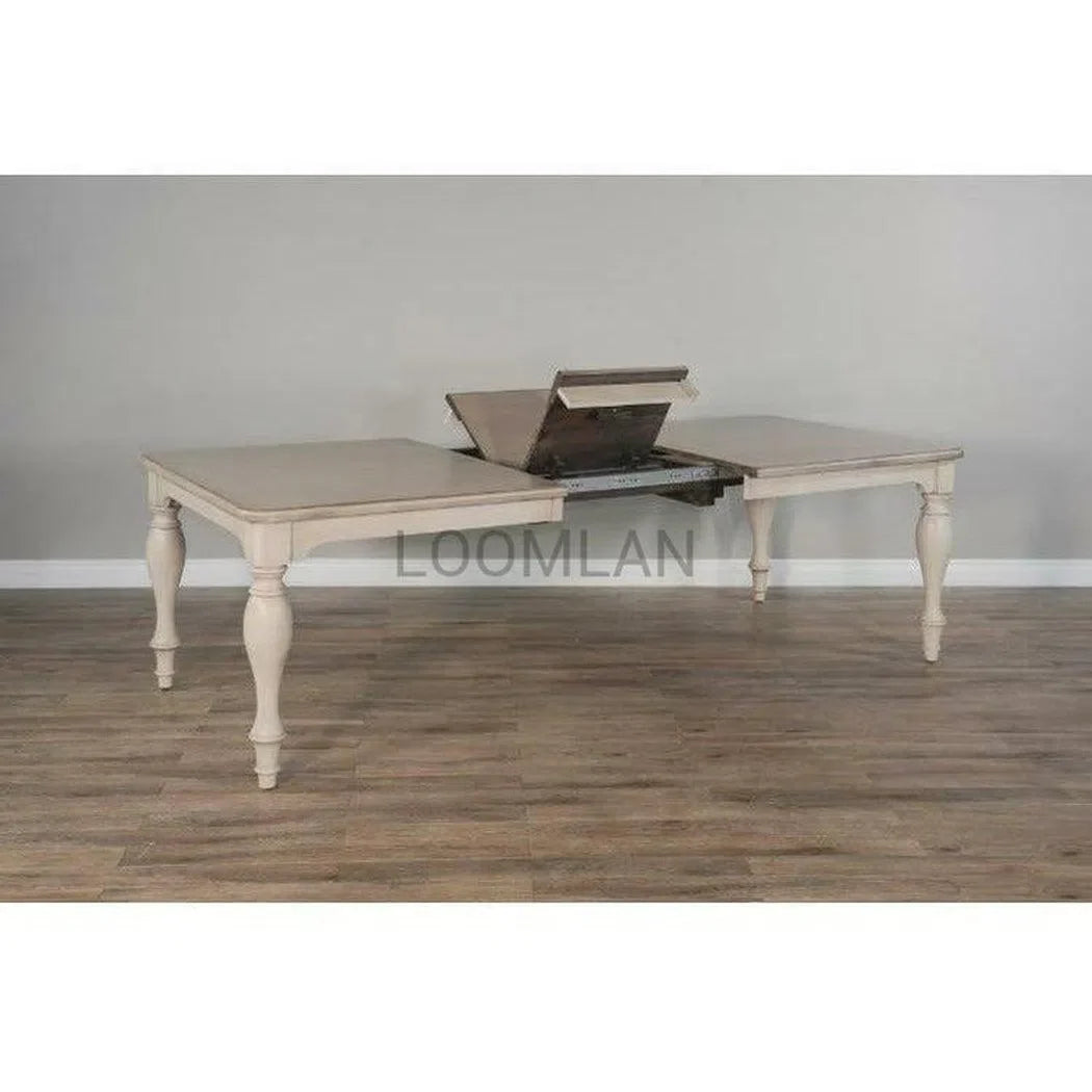 72-90" Off White Extendable Dining Table with Extension Leaf Dining Tables Sideboards and Things By Sunny D