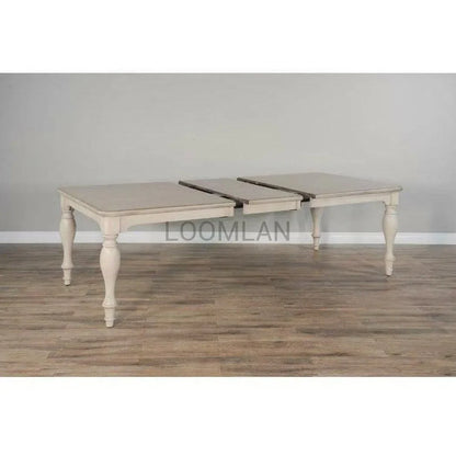 72-90" Off White Extendable Dining Table with Extension Leaf Dining Tables Sideboards and Things By Sunny D
