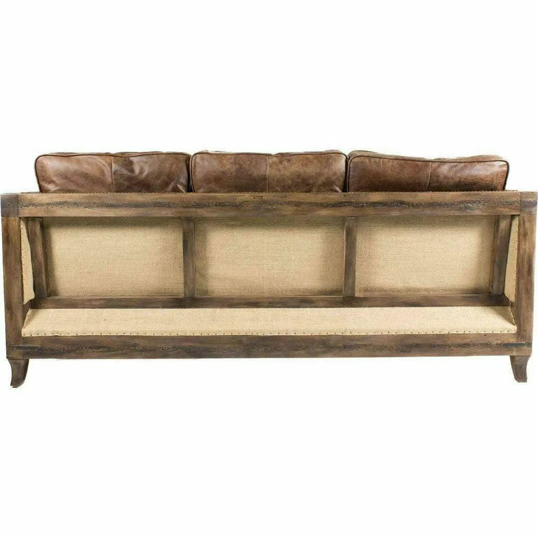 72" Darlington Brown Leather Lawson Sofa Exposed Wood Frame Sofas & Loveseats LOOMLAN By Moe's Home