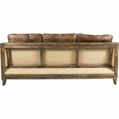 72" Darlington Brown Leather Lawson Sofa Exposed Wood Frame Sofas & Loveseats LOOMLAN By Moe's Home