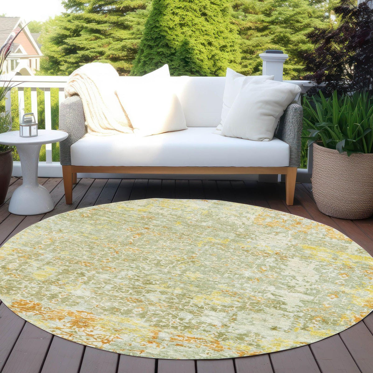 Jaelara Green Washable Indoor-Outdoor Rug