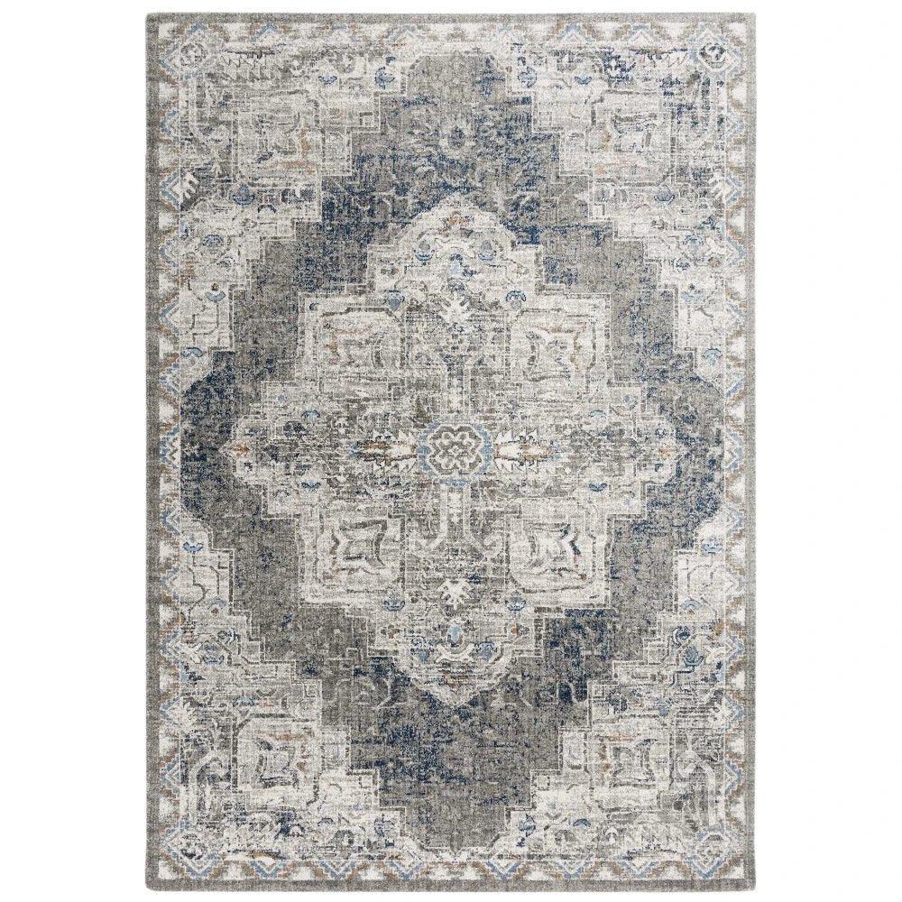 Alma Medallion Dark Gray Large Area Rugs