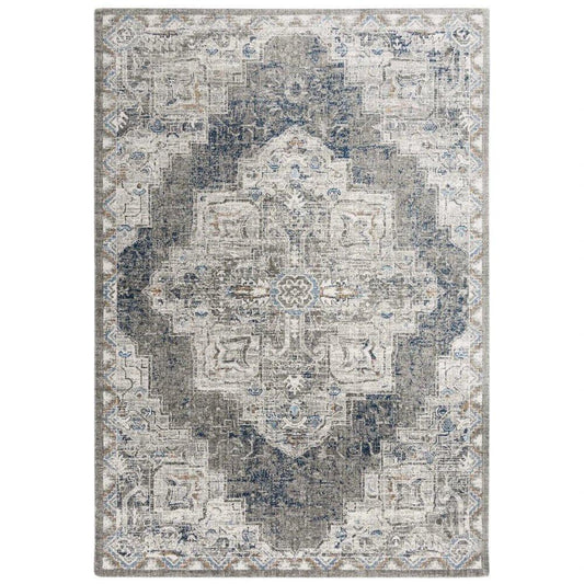 LOOMLAN Alma Medallion Dark Gray Large Area Rugs