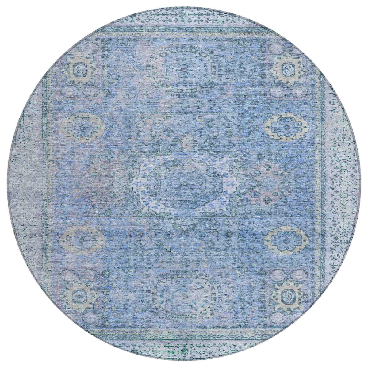 Irias Blue Washable Indoor-Outdoor Rug