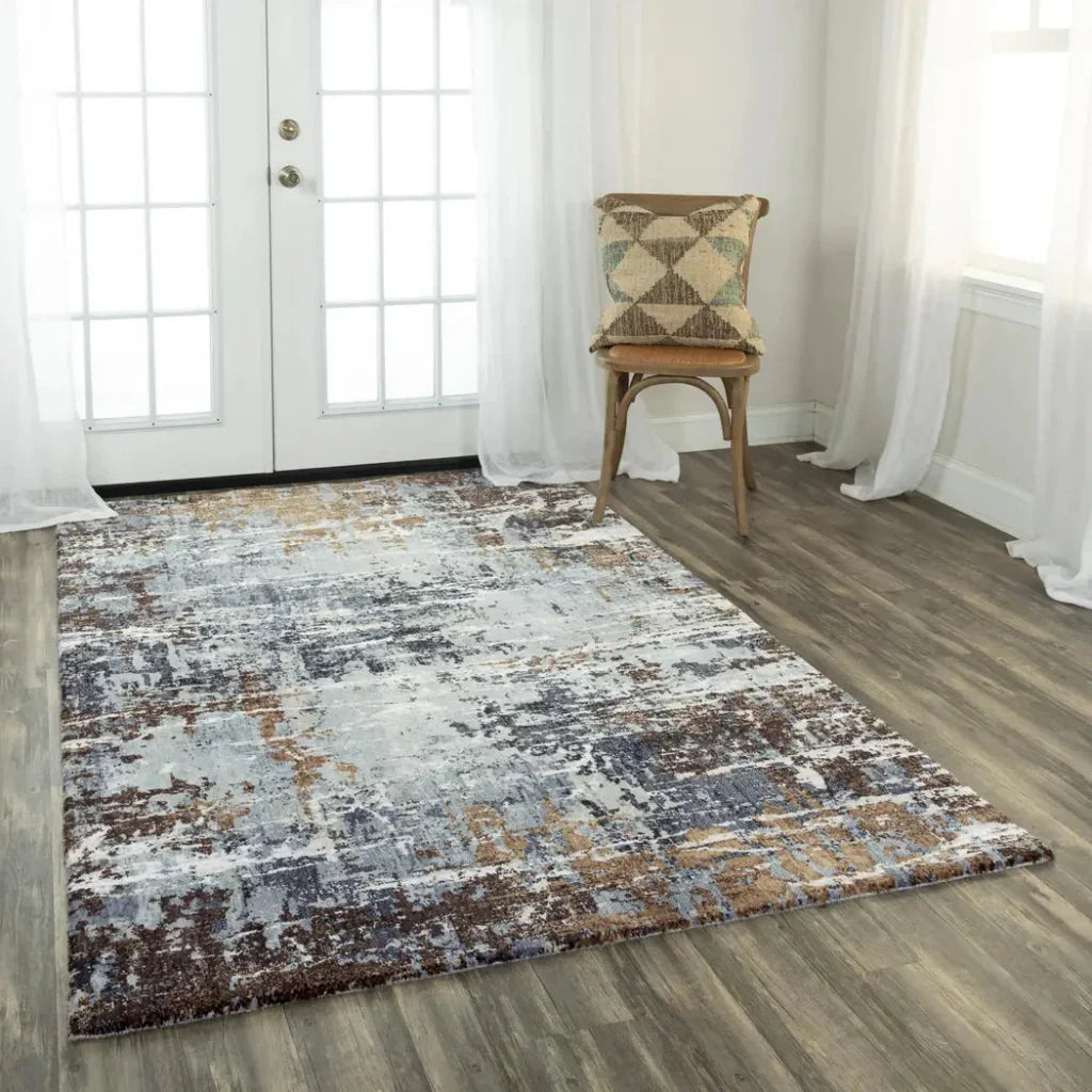 Beba Abstract Light Gray Large Area Rugs -- gray