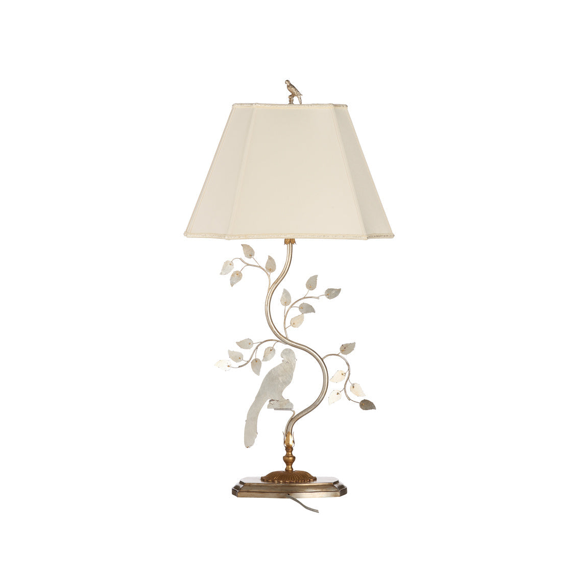 Chelsea House Crystal Bird Silver Table Lamp