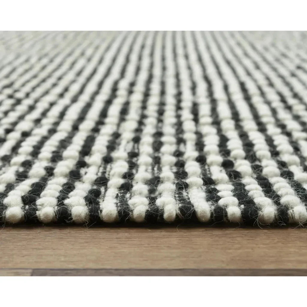 Buza Geometric Black Living Room Rug - LOOMLAN - LOOMLAN - Area Rugs