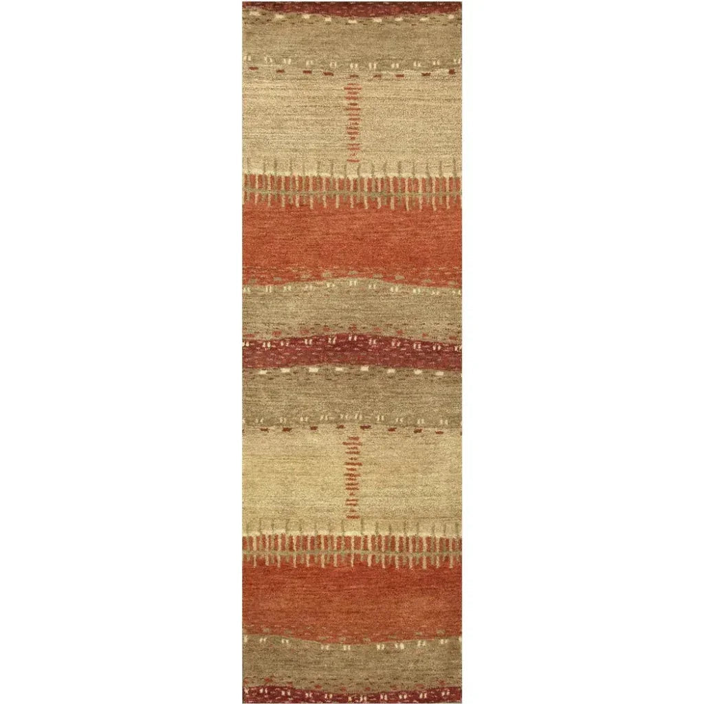 Burh Wool Red Hallway Kitchen Runner Rug