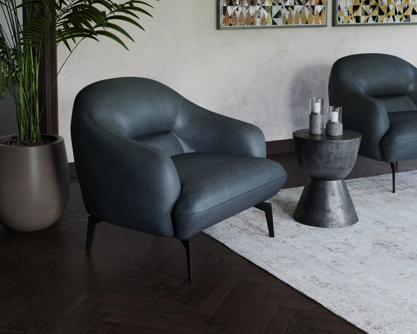 Armani Leather Upholstered Armchair