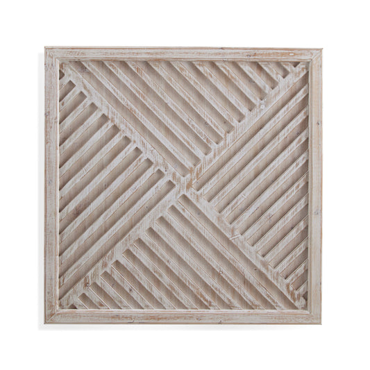 Wood Fretwork White Wall Panel