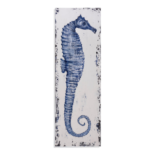 Sea Horse I Blue Canvas Art