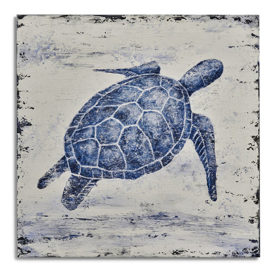 Sea Turtle Blue Canvas Art