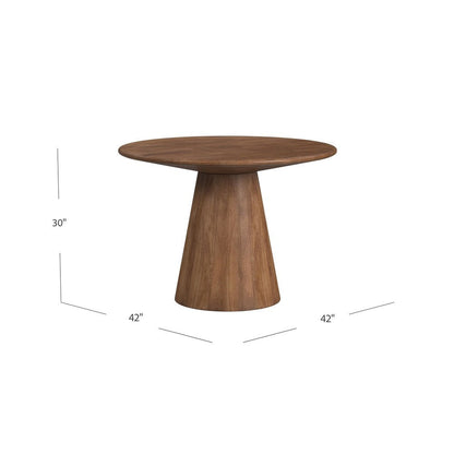 Raynor Mango Wood and Resin Brown Round Dining Table