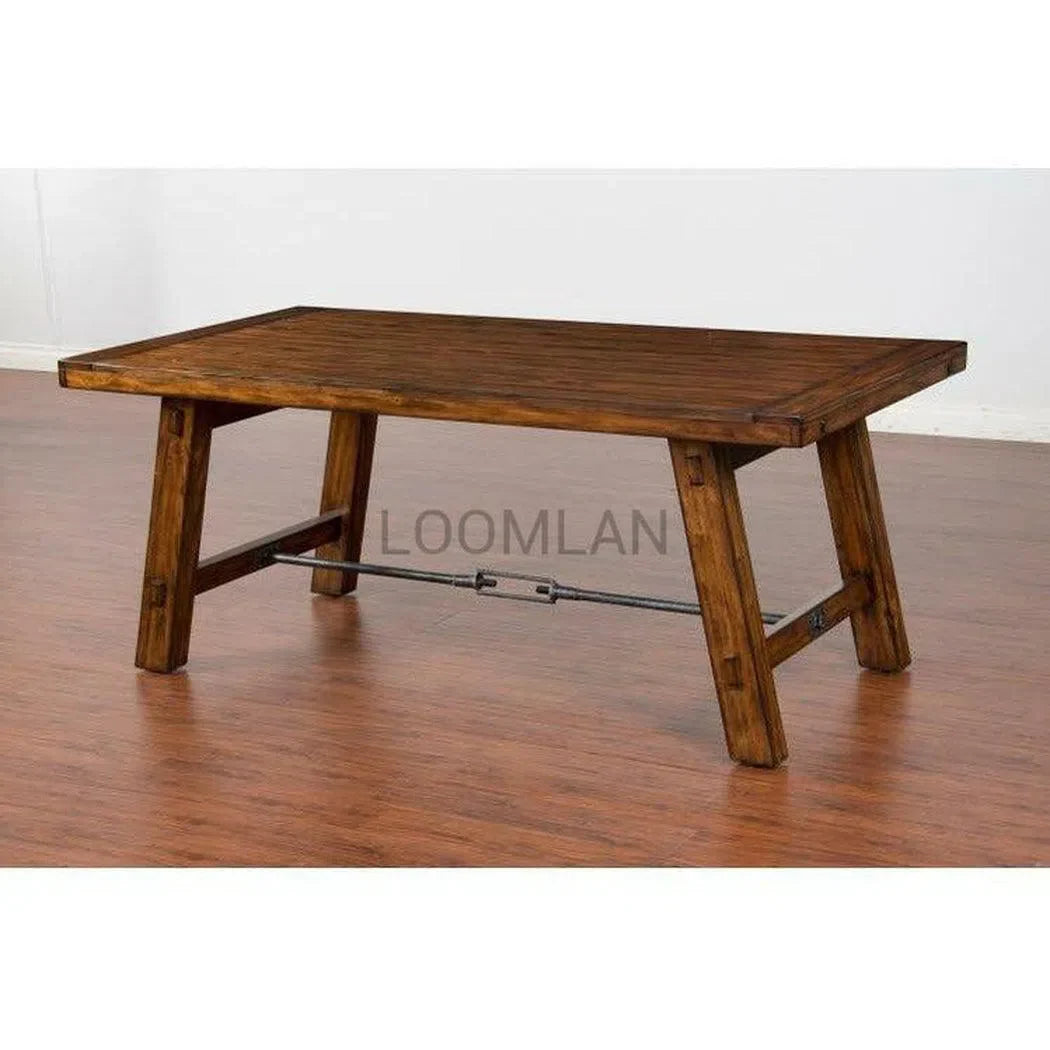 74" Rustic Solid Wood Rectangle Dining Table for 6 or 8 Dining Tables Sideboards and Things By Sunny D