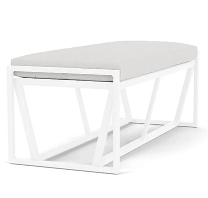 Summit Aluminum Frame Outdoor Loveseat Ottoman-Outdoor Benches-Lloyd Flanders-Sideboads And Things