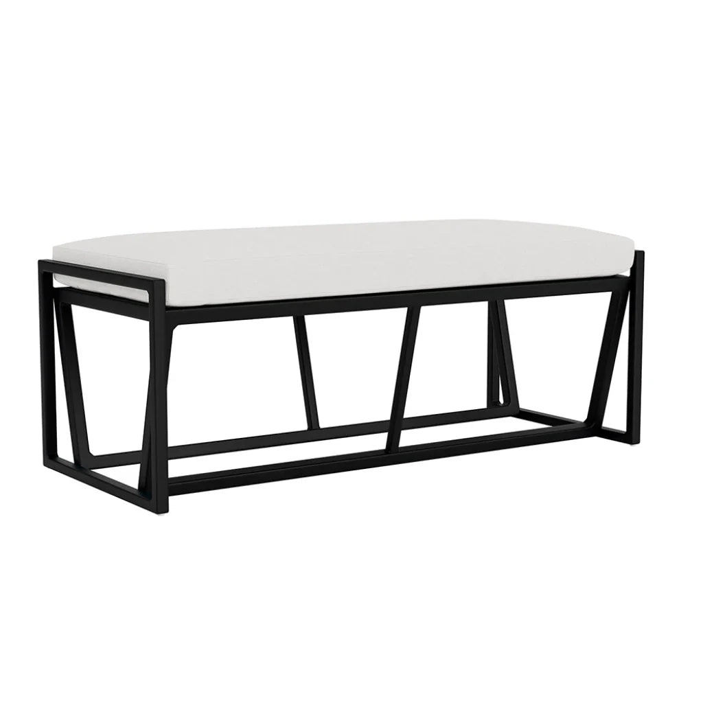 Summit Aluminum Frame Outdoor Loveseat Ottoman-Outdoor Benches-Lloyd Flanders-Sideboads And Things