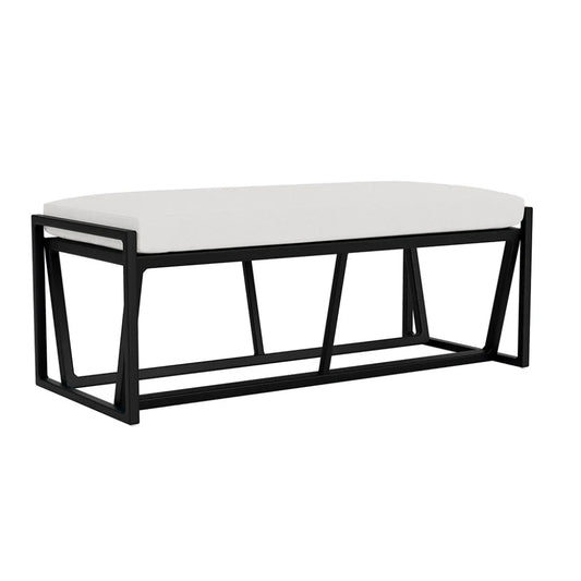 Summit Aluminum Frame Outdoor Loveseat Ottoman-Outdoor Benches-Lloyd Flanders-Sideboads And Things