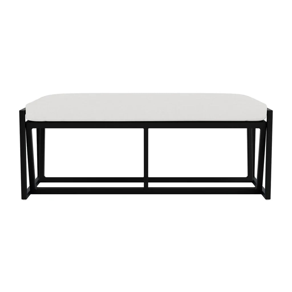 Summit Aluminum Frame Outdoor Loveseat Ottoman-Outdoor Benches-Lloyd Flanders-Sideboads And Things