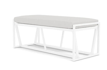 Summit Aluminum Frame Outdoor Loveseat Ottoman-Outdoor Benches-Lloyd Flanders-Sideboads And Things