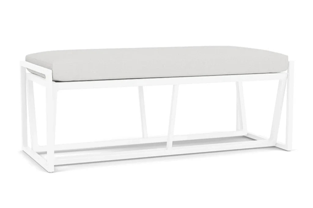 Summit Aluminum Frame Outdoor Loveseat Ottoman-Outdoor Benches-Lloyd Flanders-Sideboads And Things