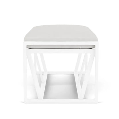 Summit Aluminum Frame Outdoor Loveseat Ottoman-Outdoor Benches-Lloyd Flanders-Sideboads And Things