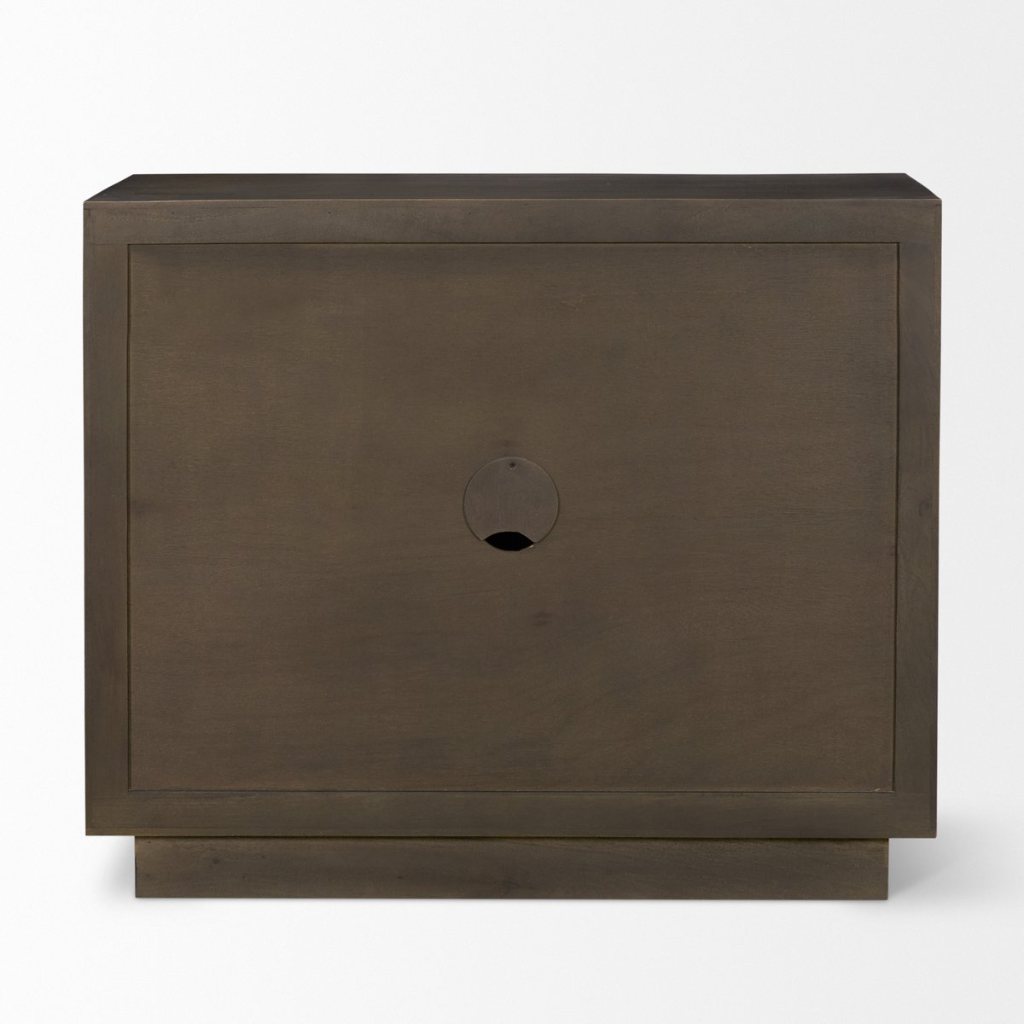 Cinder 36" Distressed Dark Brown Reeded 2-Door Closed Accent -- Dark Brown