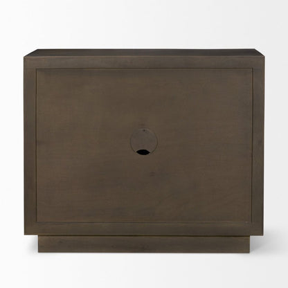 Cinder 36" Distressed Dark Brown Reeded 2-Door Closed Accent -- Dark Brown