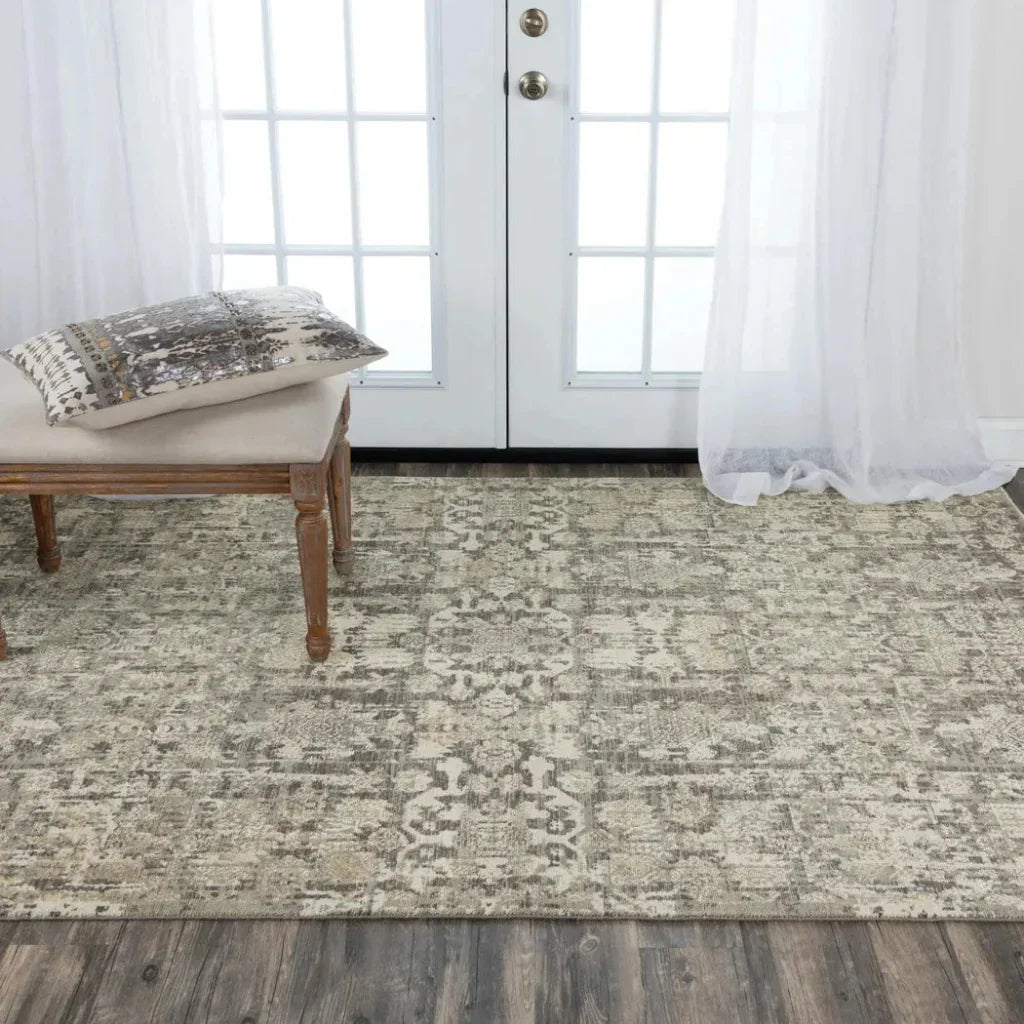 Dise Damask Brown Large Area Rugs For Living Room -- brown