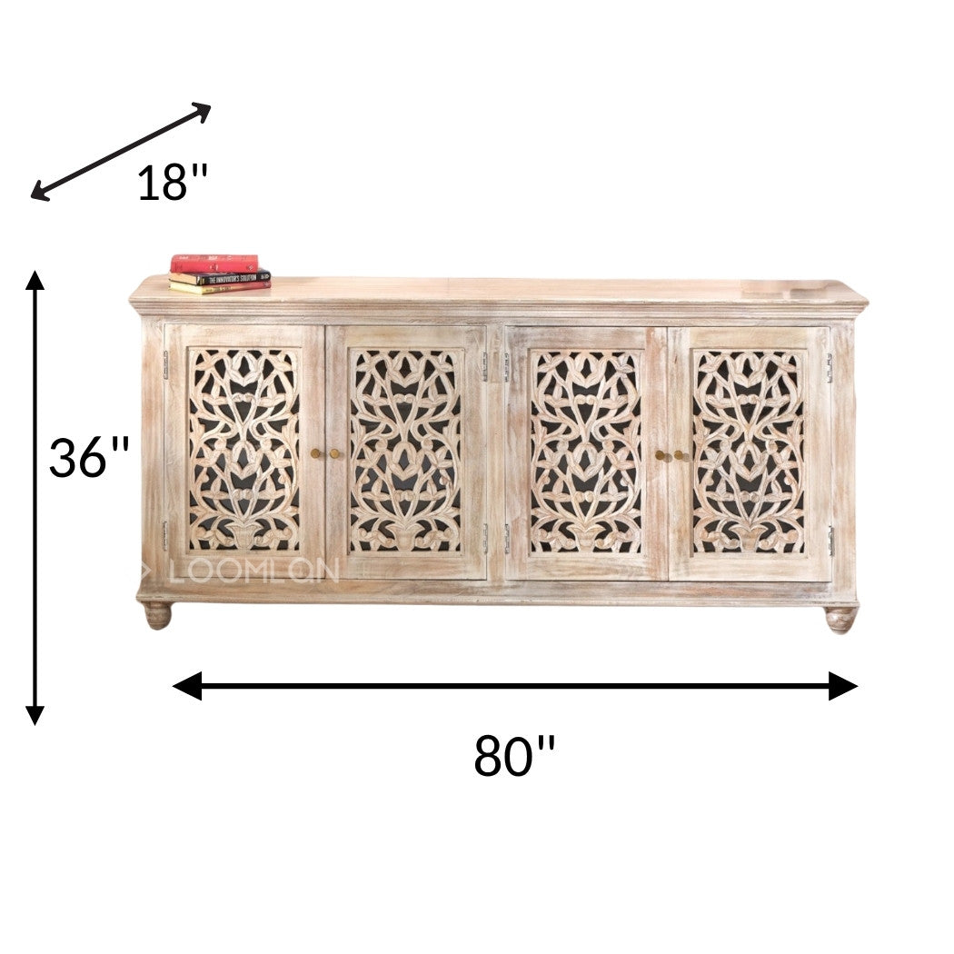 Norella Four Doors Wood Sideboard