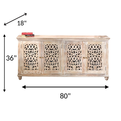 Norella Four Doors Wood Sideboard