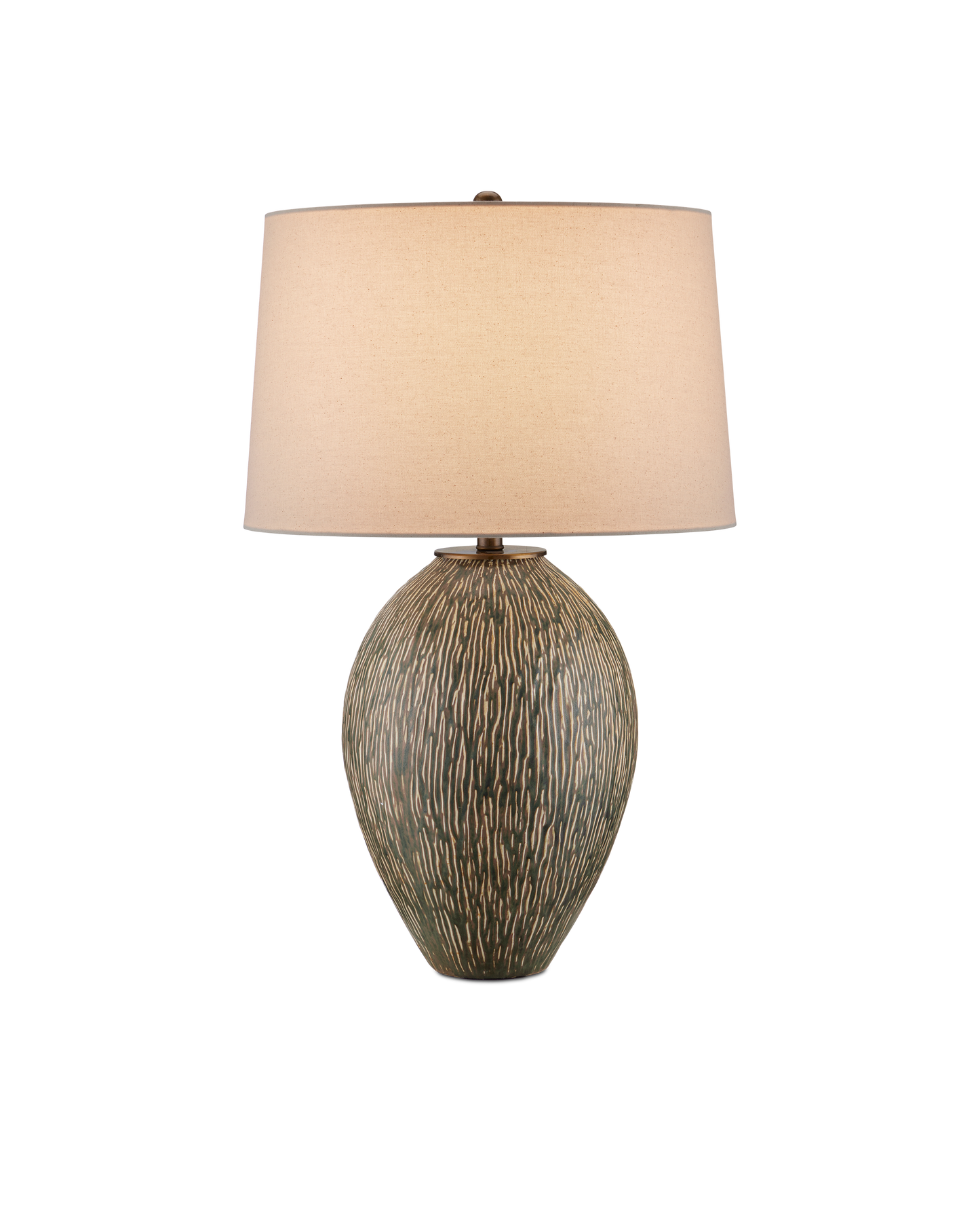 Hildreth Porcelain and Metal Green Table Lamp