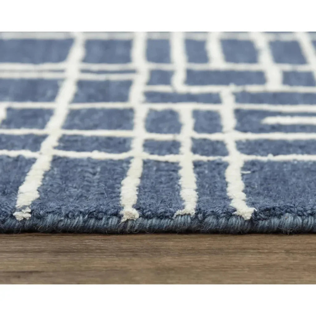 Baar Geometric Blue Area Rugs For Living Room -- blue