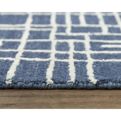 Baar Geometric Blue Area Rugs For Living Room -- blue