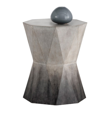 Modern Grey Concrete Prism End Table For Indoor/Outdoor Use