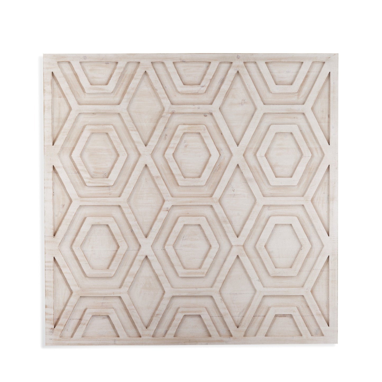 Geometric MDF White Wall Hanging