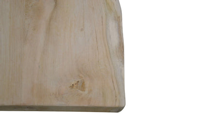 Log Natural Solid Teak Outdoor Bench -- Natural