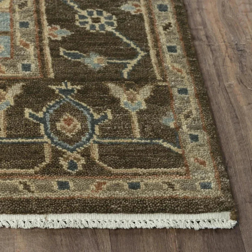 Ados Medallion Dark Brown Large Area Rugs - LOOMLAN - LOOMLAN - Area Rugs