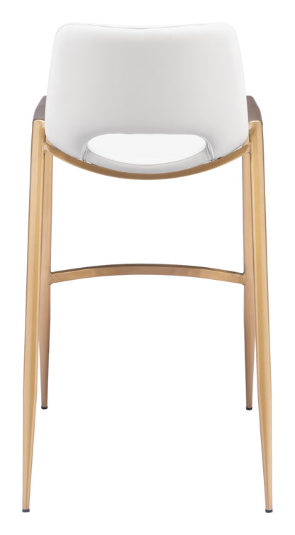 Desi Steel White & Gold Barstool (Set of 2)