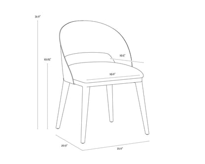 Dezirae Leather Upholstered Armless Dining Chair