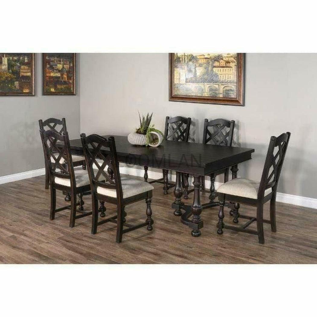 76-112" Large Black Wooden Extendable Dining Table Seats 10 Dining Tables Sideboards and Things By Sunny D