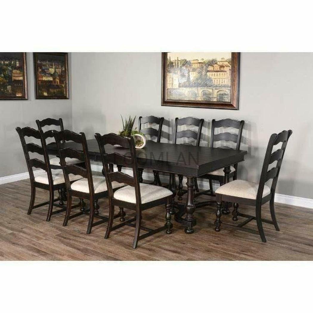 76-112" Large Black Wooden Extendable Dining Table Seats 10 Dining Tables Sideboards and Things By Sunny D