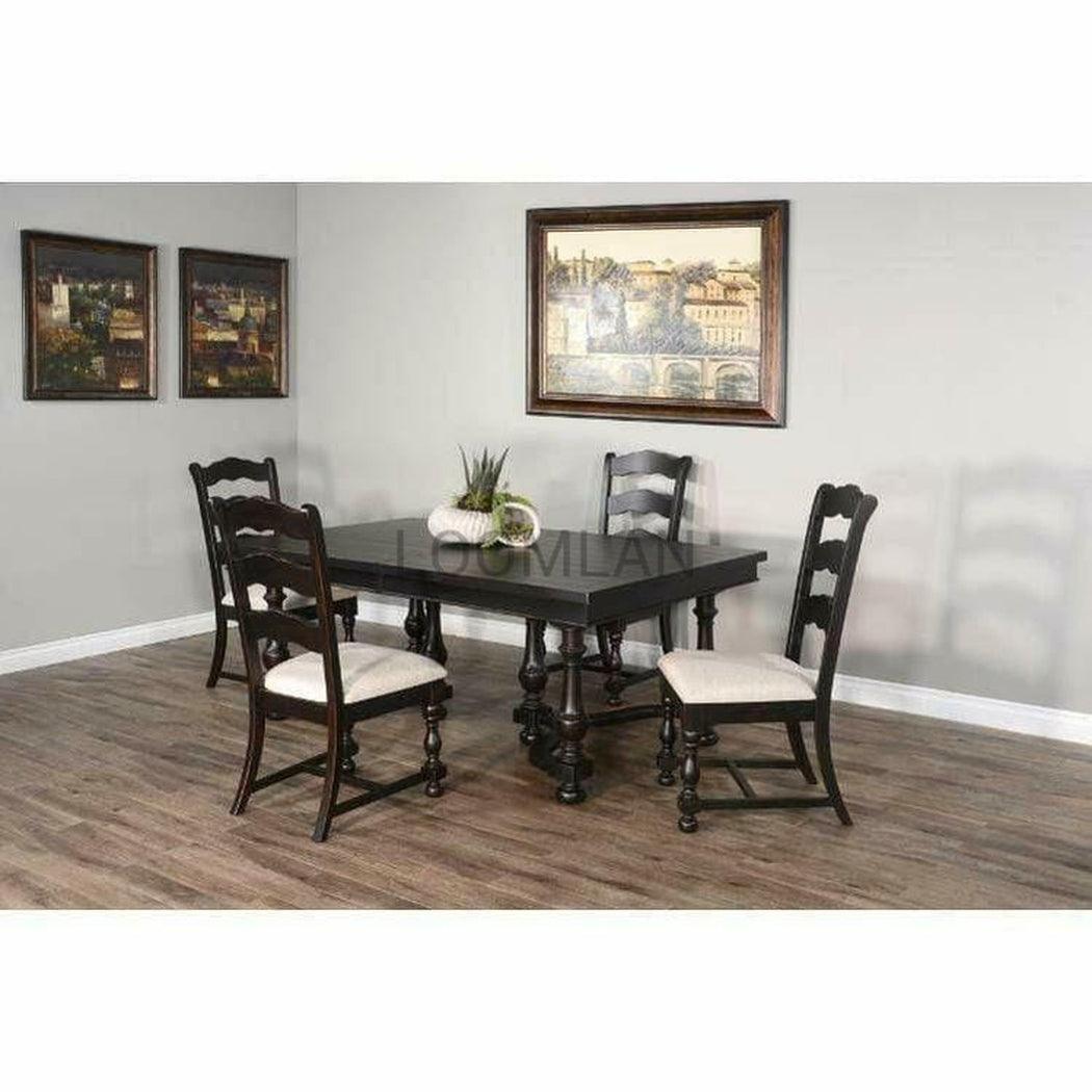 76-112" Large Black Wooden Extendable Dining Table Seats 10 Dining Tables Sideboards and Things By Sunny D