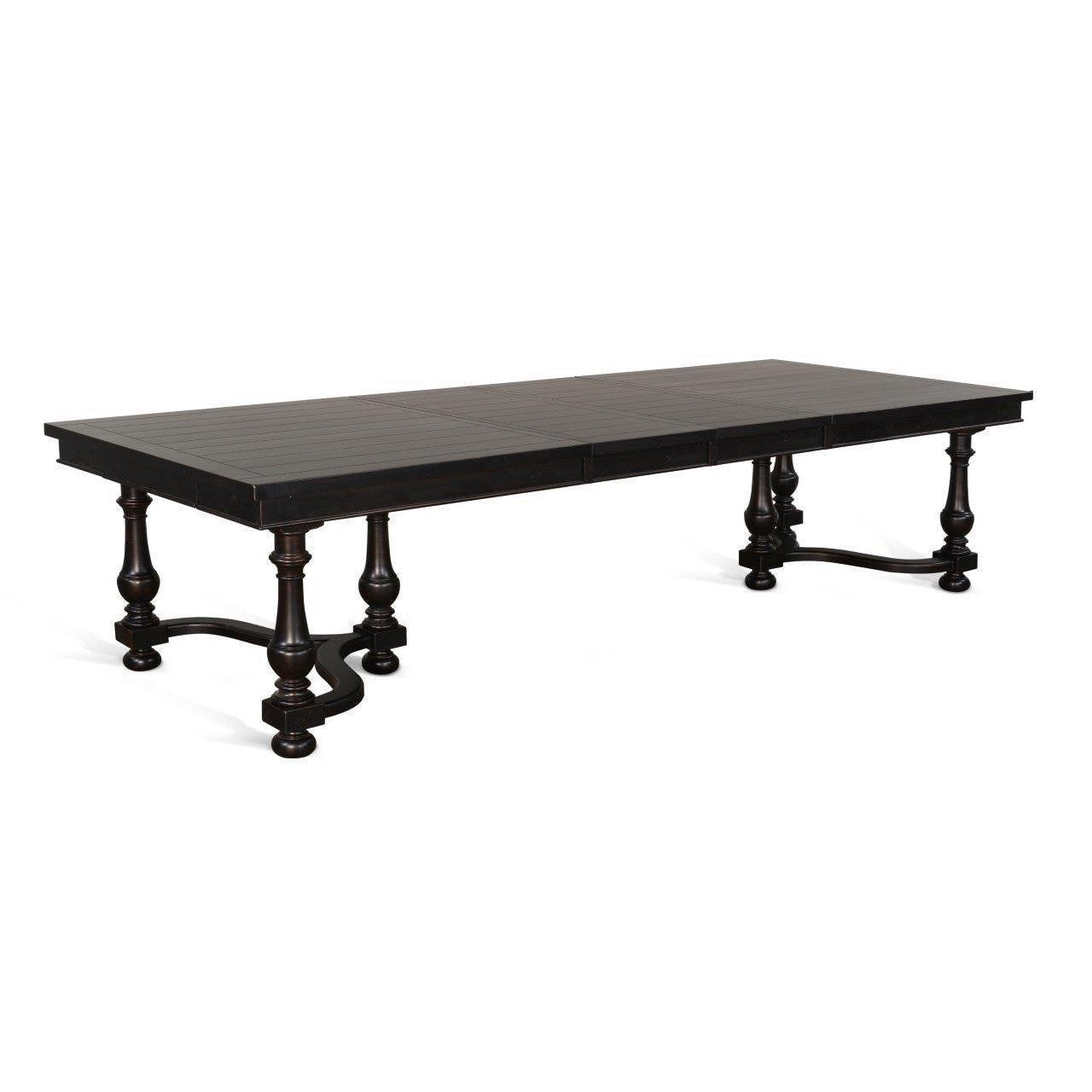 76-112" Large Black Wooden Extendable Dining Table Seats 10 Dining Tables Sideboards and Things By Sunny D