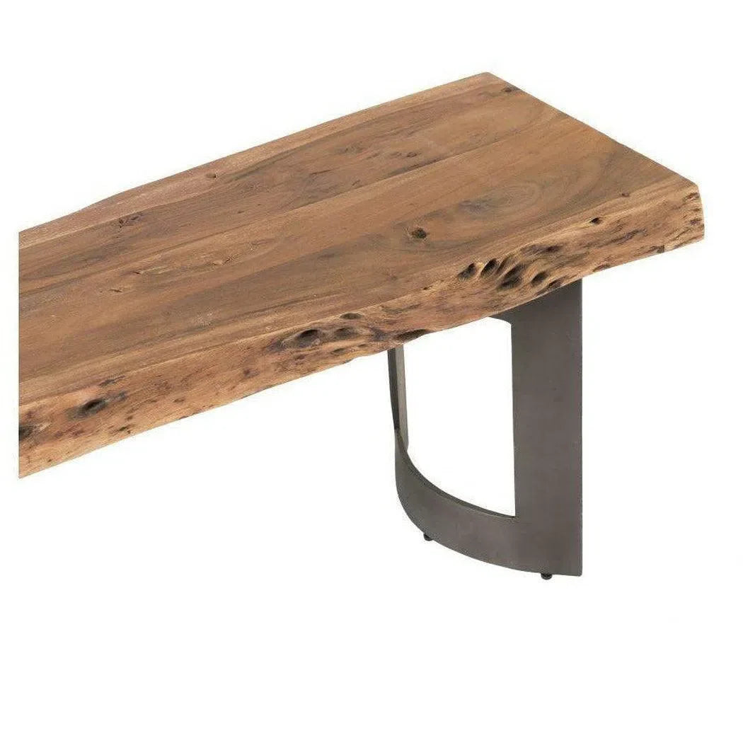 76 Inch Bench Extra Small Smoked Brown Industrial Dining Benches LOOMLAN By Moe's Home