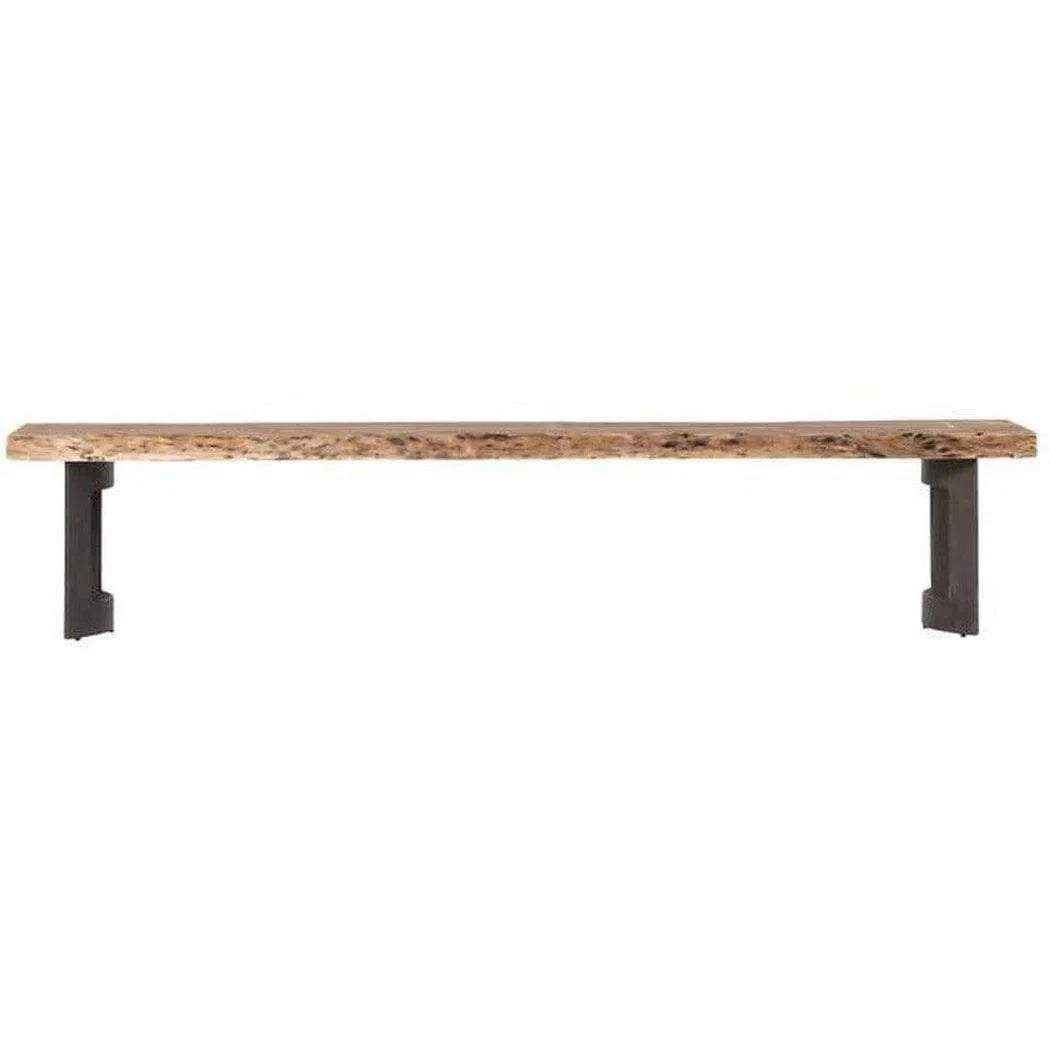 76 Inch Bench Extra Small Smoked Brown Industrial Dining Benches LOOMLAN By Moe's Home
